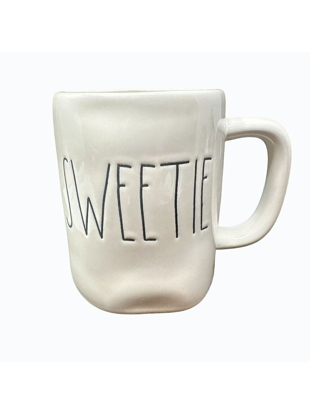 Rae Dunn SWEETIE Mug Ceramic Large Coffee Cup Magenta LL Farmhouse Gift White